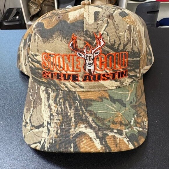 Stone Cold Steve Austin 1990s WWF WWE Raw Buck Camo Hat Snapback One Size - Picture 1 of 5